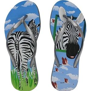 New Rhino Flip Flops Zebra